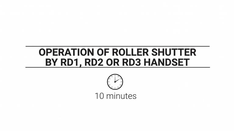 Operation of Roller Shutter by RD1, RD2 or RD3 handset