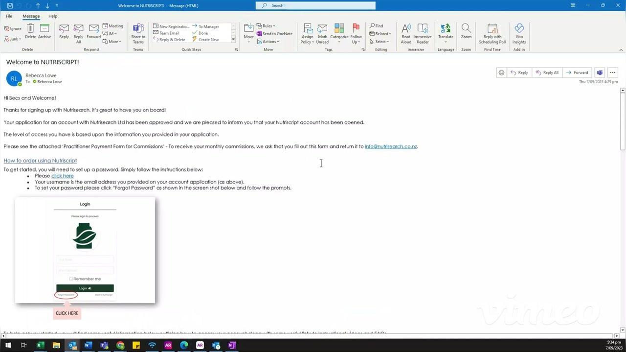 Nutriscript - How to Login for the First Time