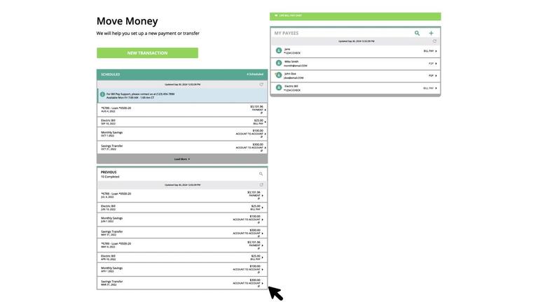 Move Money - Managing Payees
