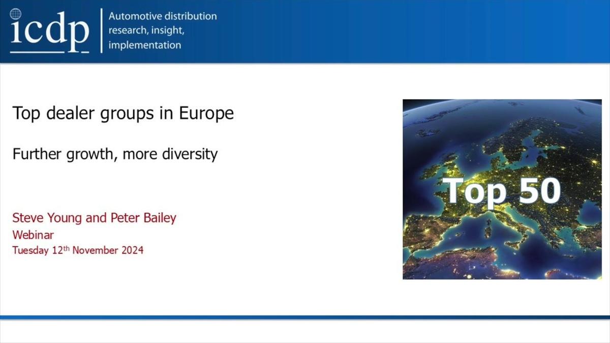 ICDP webinar top 50 European dealers