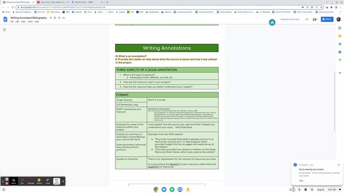 Writing an Annotated Bibliography - Reading and Summarizing the Resources