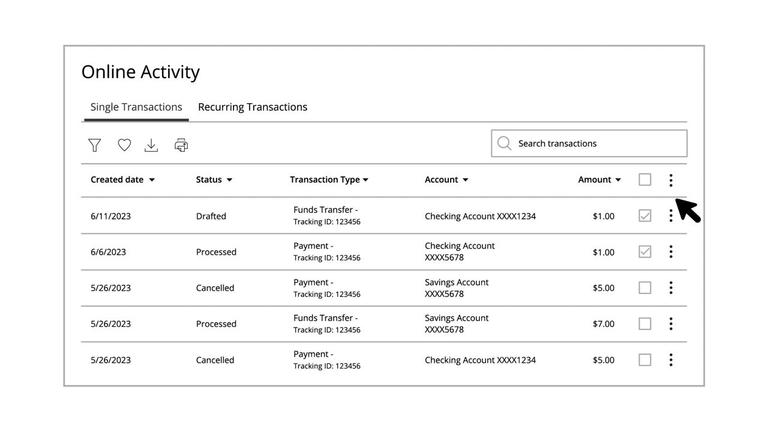 Cancelling Individual Transactions