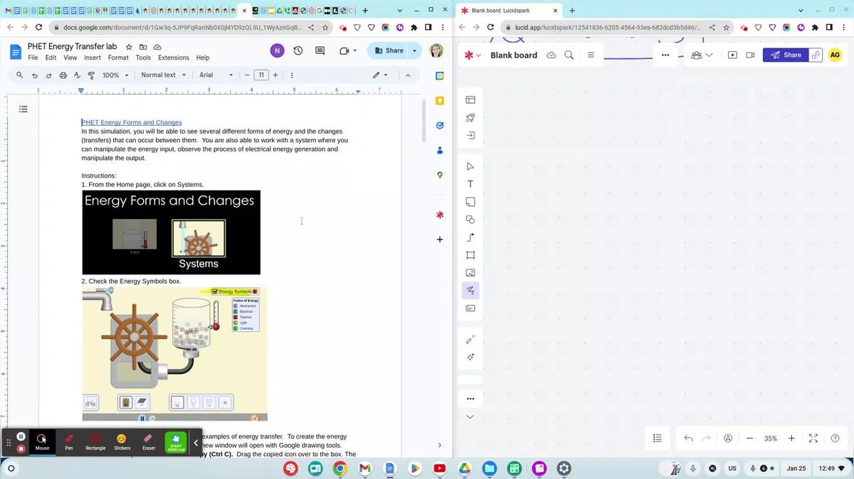 Physics PhET Energy Transfer Lab Tips