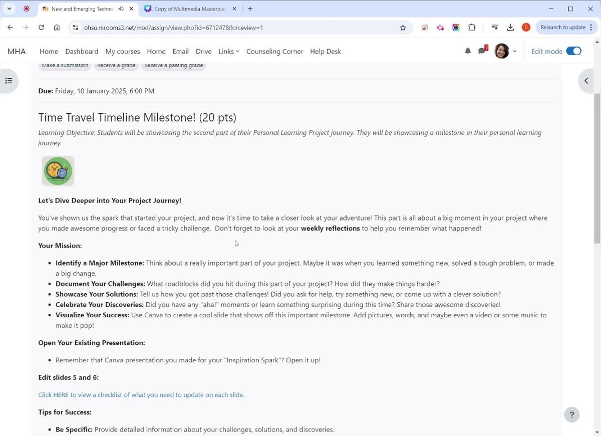 T1 Multimedia Masterpiece Part 2 Instructions