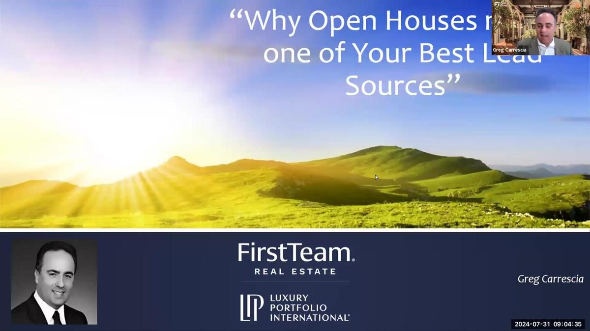 Open House-One of the Best Lead Sources w/Greg Carrescia 7-31-24