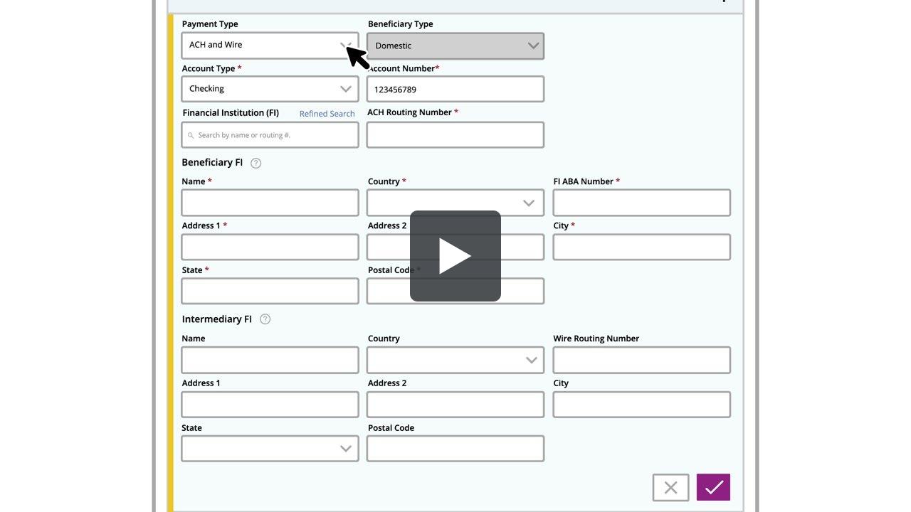 Recipient Setup - ACH and Wire
