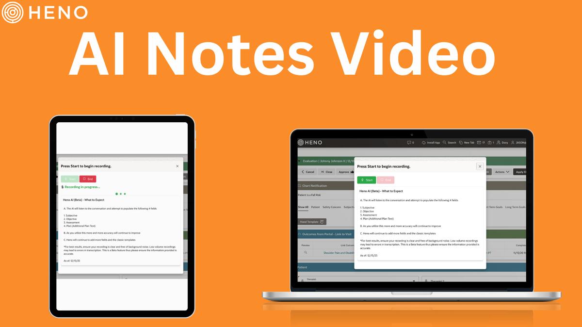 HENO Physical Therapy Software Clinical Playlist