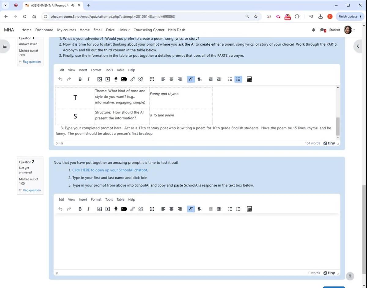 Prompts and Creativity Question 2