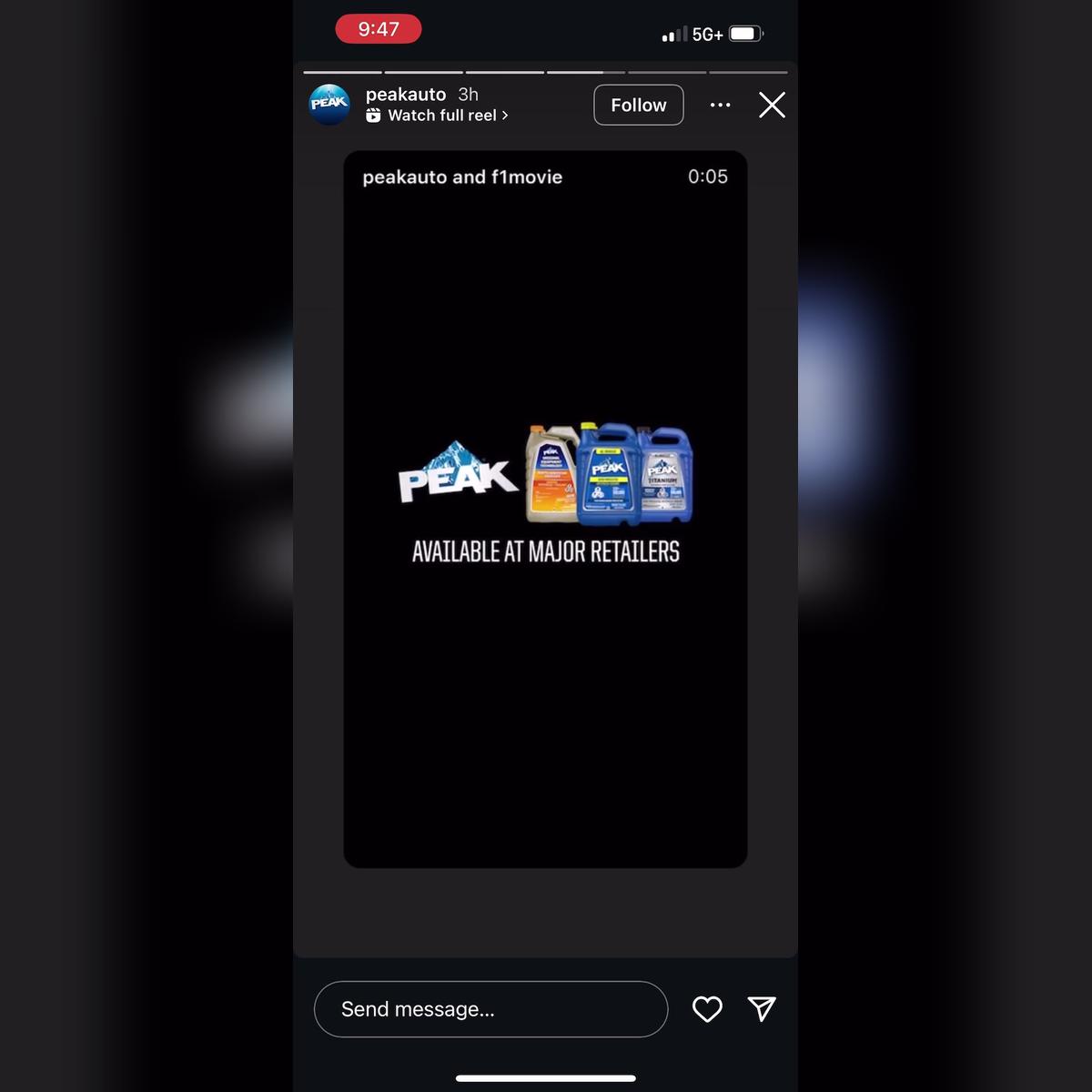 PEAK Ad Spot IG F1 Movie 6.10.25