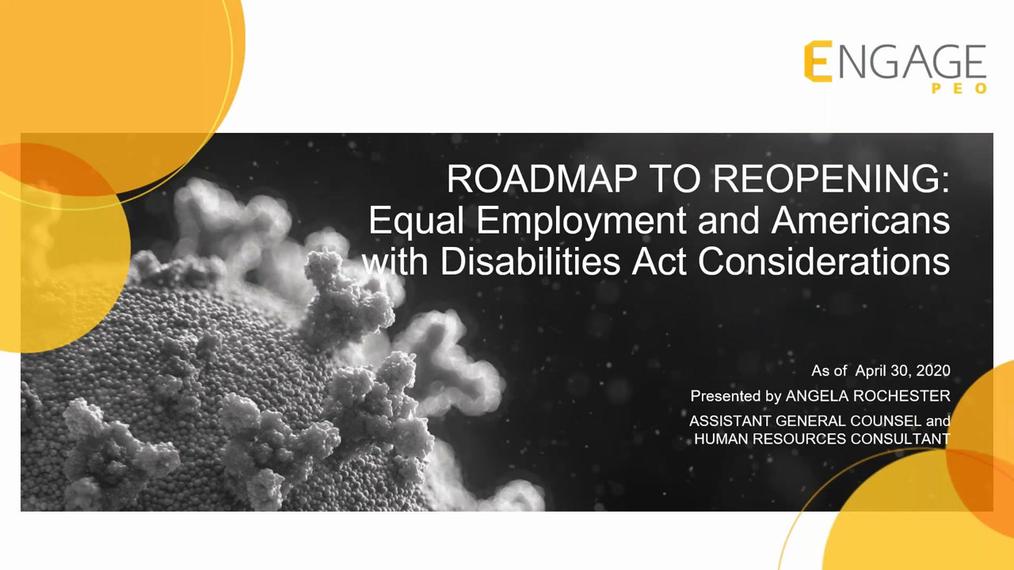 Roadmap to Reopening : Equal Employment and ADA Considerations