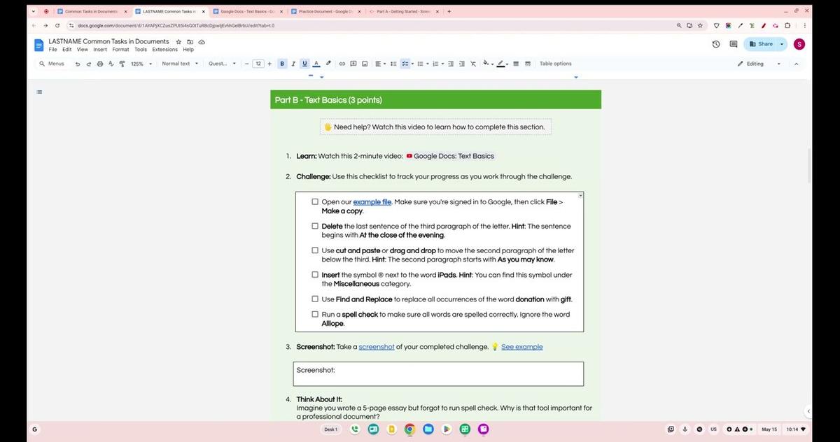 Part B - Text Basics