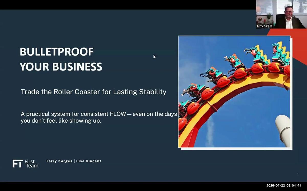 Bulletproof Your Business: How to Trade the Roller Coaster for Lasting Stability w/Terry Karges &amp;  Lisa Vincent (7-23-26)