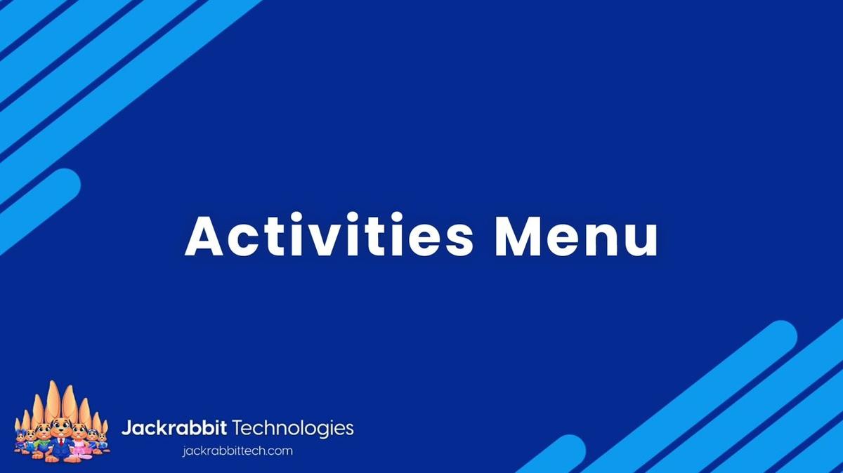 Activities Menu Navigation Update