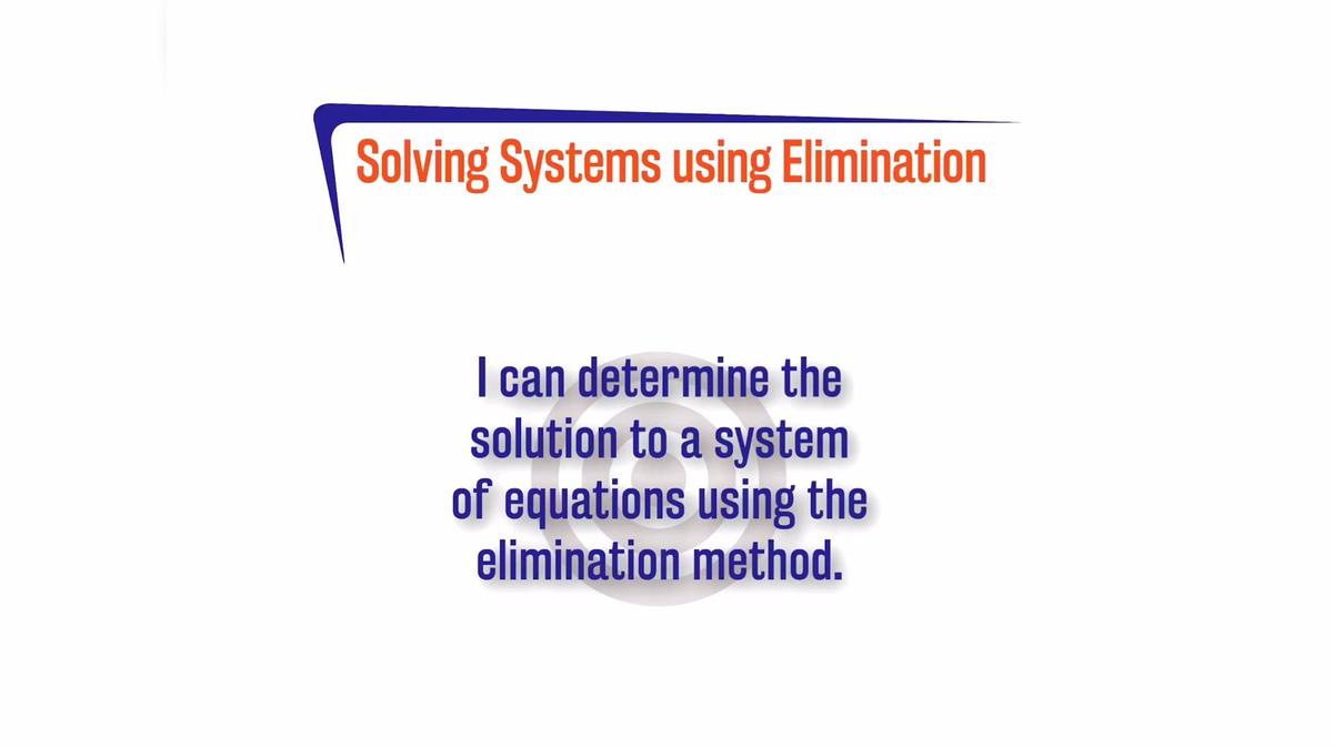 FL27 A1.4.3 Solving Systems using Elimination