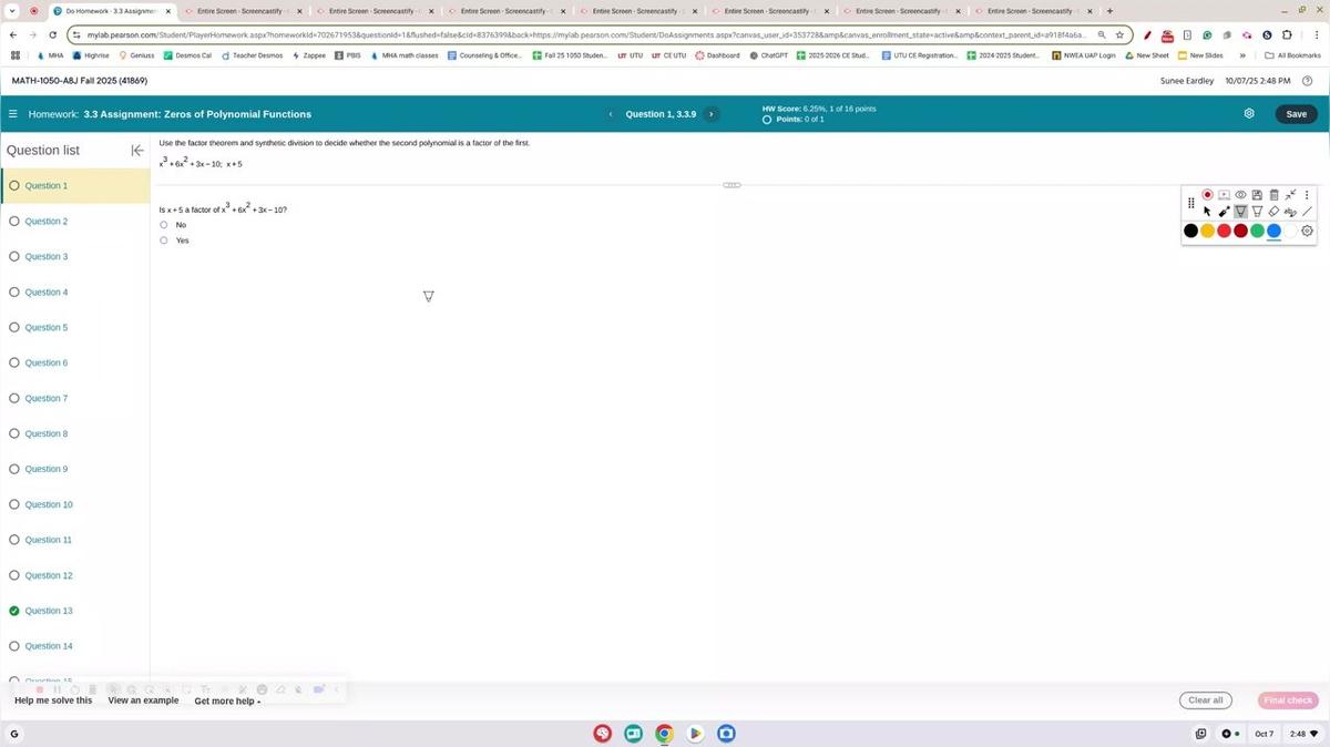 Math 1050 3.3 #1