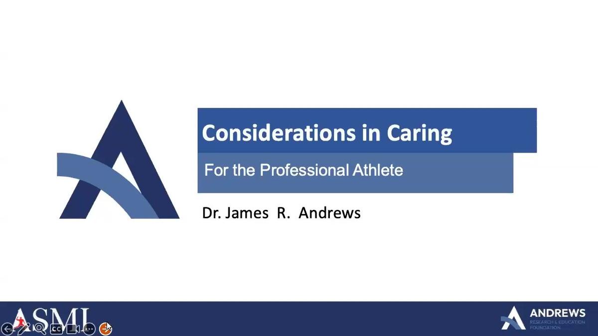 Consideration in Caring for the Professional Athlete