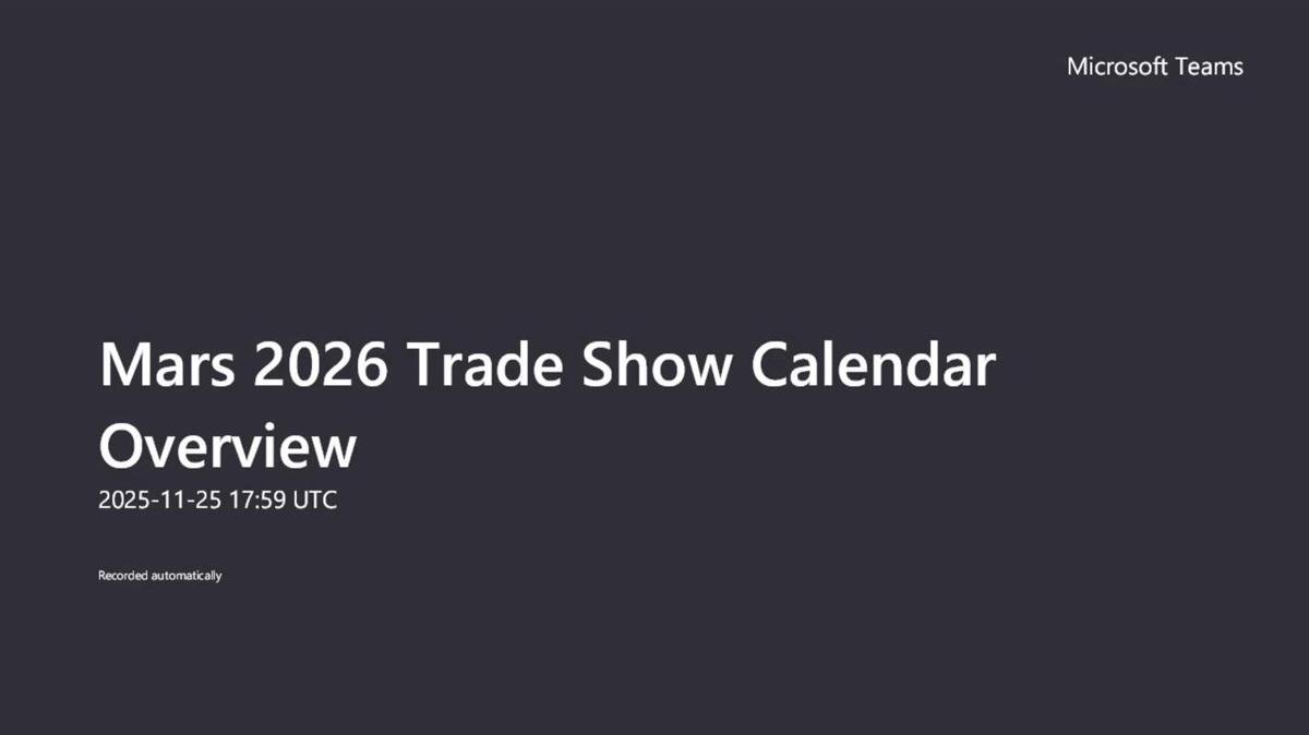 11-25-25  Mars 2026 Trade Show Calendar Overview