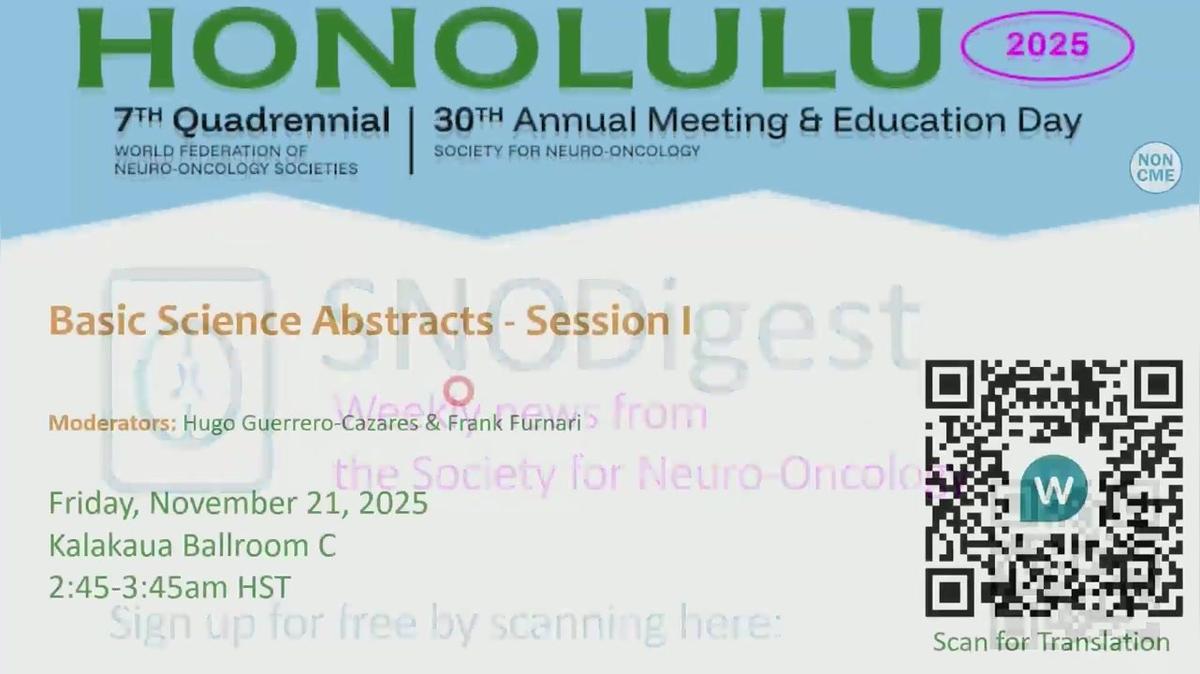 Basic Science Abstracts - Session I - 14.45-15.45