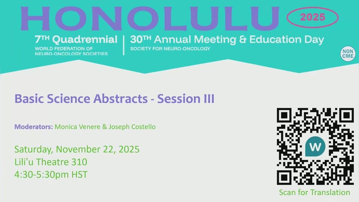 Basic Science Abstracts - Session III - 16.30-15.30