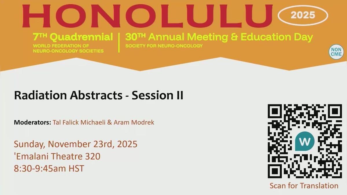 Radiation Abstracts - Session II - 8.30-9.30