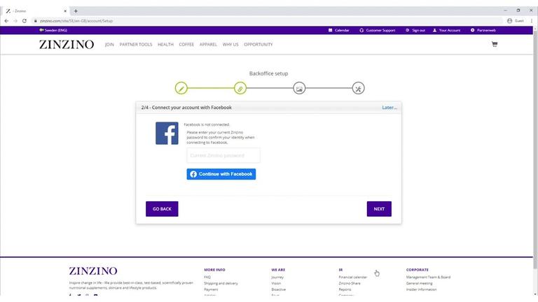 1. Logging into the Zinzino back-office for the first time