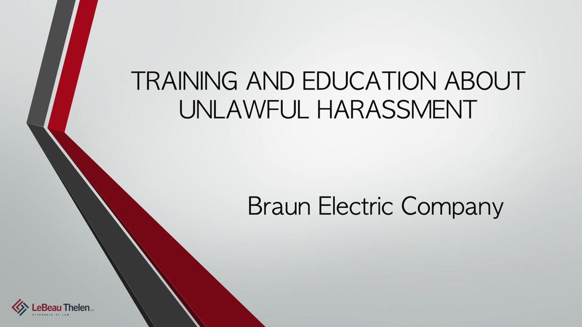 Sexual Harassment Training for Non-Managers Chapter 5