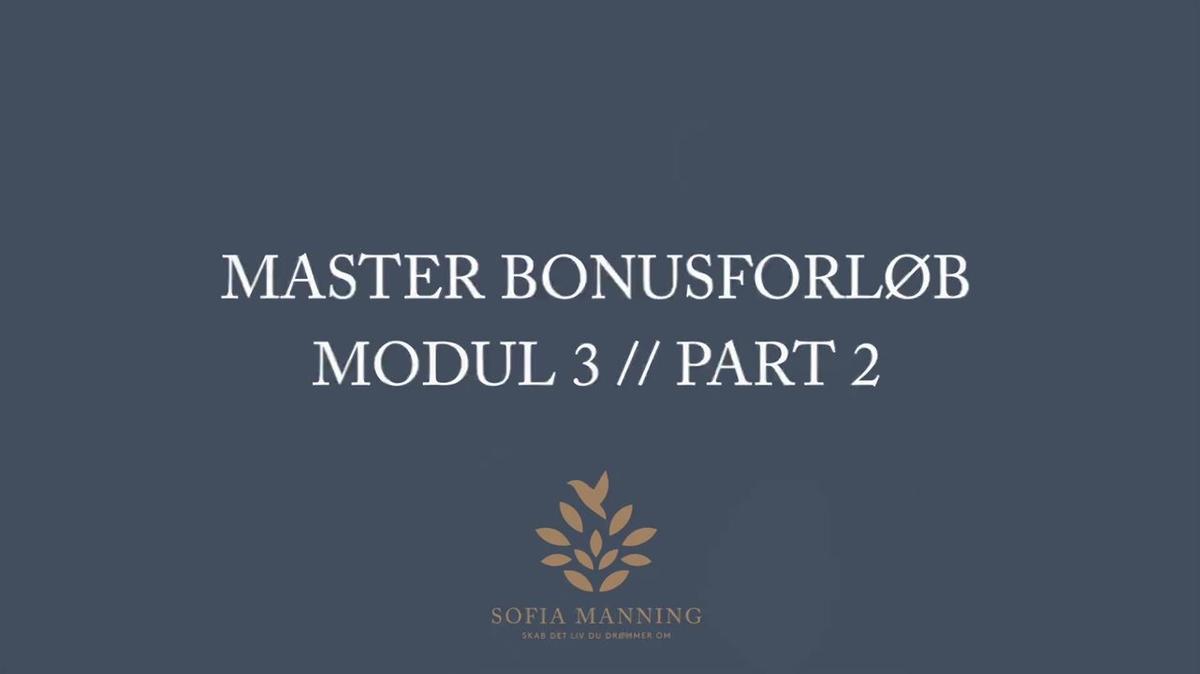Master Bonusforløb Modul 3 // Part 2