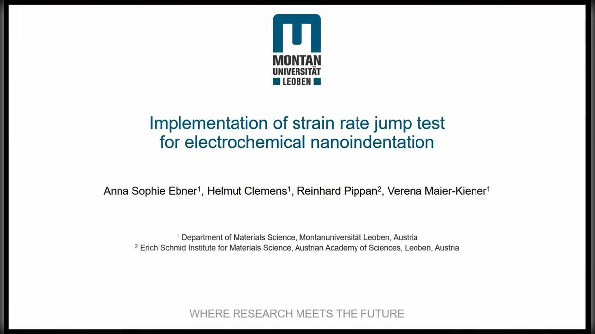 Anna Ebner: Implementation of strain rate jump test  for electrochemical nanoindentation
