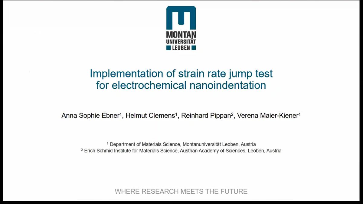 Anna Ebner: Implementation of strain rate jump test  for electrochemical nanoindentation