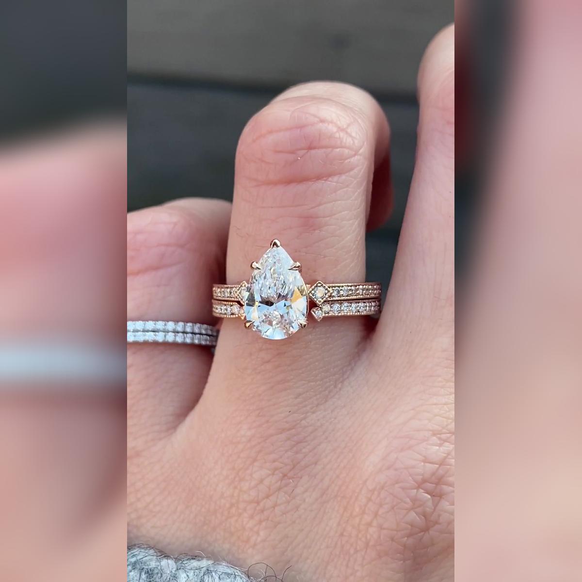 Charleen Pear Wedding Band Pairings