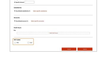 Allowed Actions: SEC Codes
