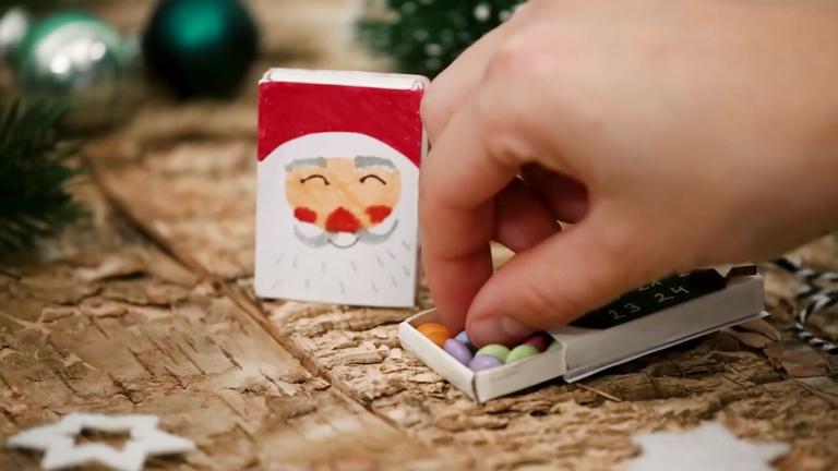 Adventskalender aus Streichholzschachteln