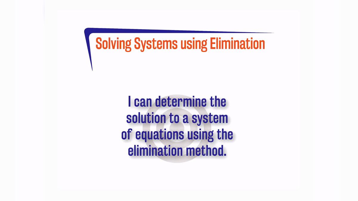 FL A.4.4 Solving Systems using Elimination