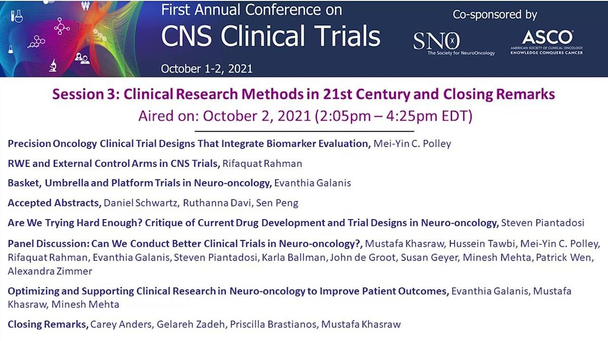 G_Sat, Oct 2 - Session 3 - First Annual Conference on CNS Clinical Trials
