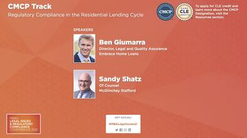 Tuesday Track 1: CMCP Regulatory Compliance in the Residential Lending Cycle