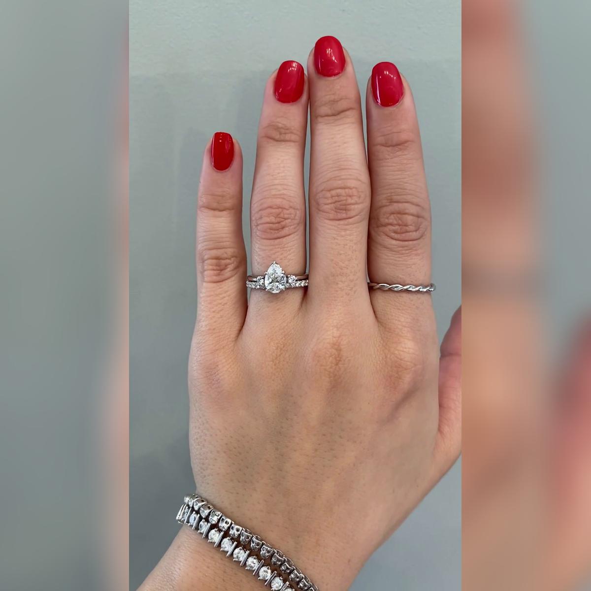 Lebow Pear Wedding Band Pairings