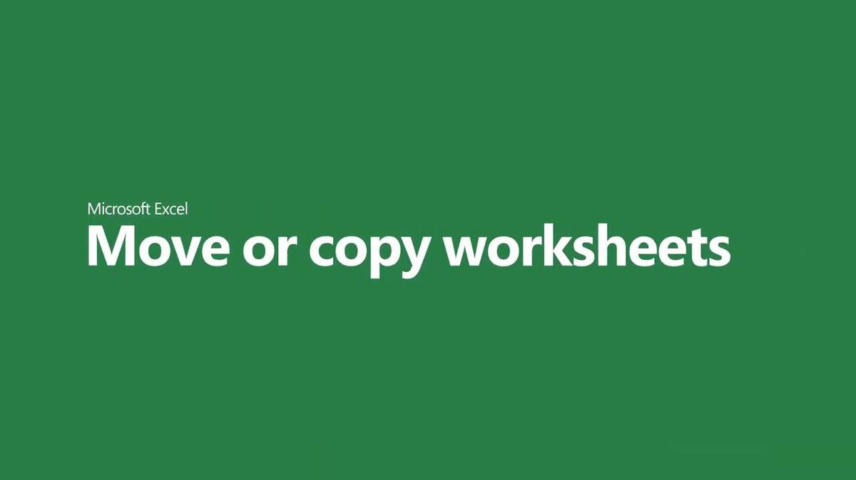 Move or copy worksheets in Microsoft Excel