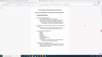 PCC Expectations responsibilities and workflow