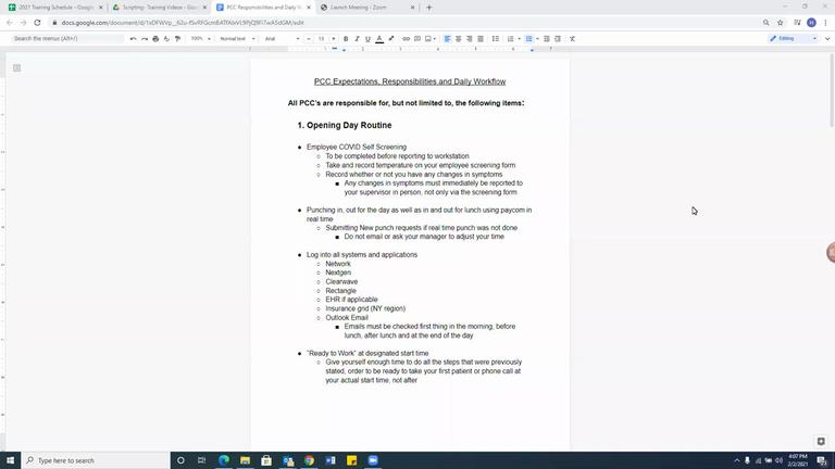 PCC Expectations responsibilities and workflow