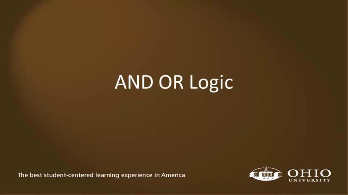 Module 15: AND OR Logic