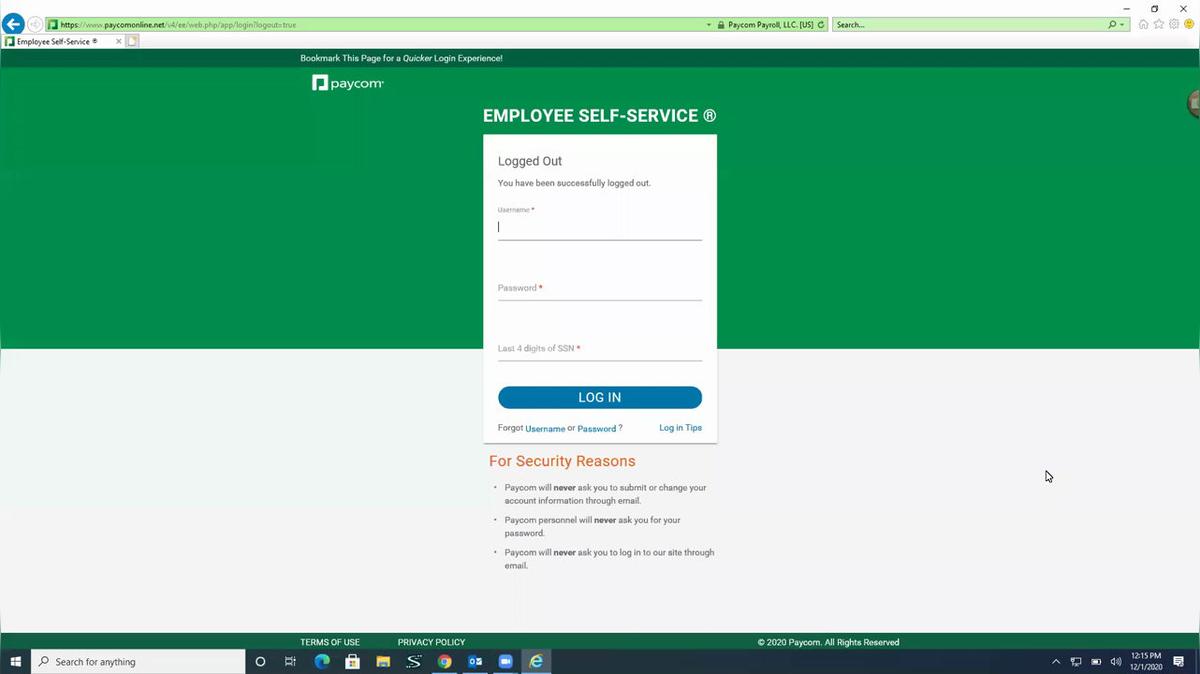 Paycom - Punching In and Out Tutorial
