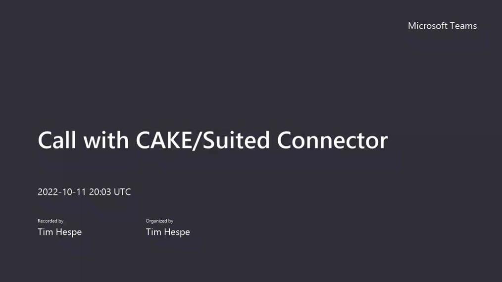 Published Events Discussion with CAKE/Suited Connector