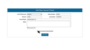 Add New Check Issue File