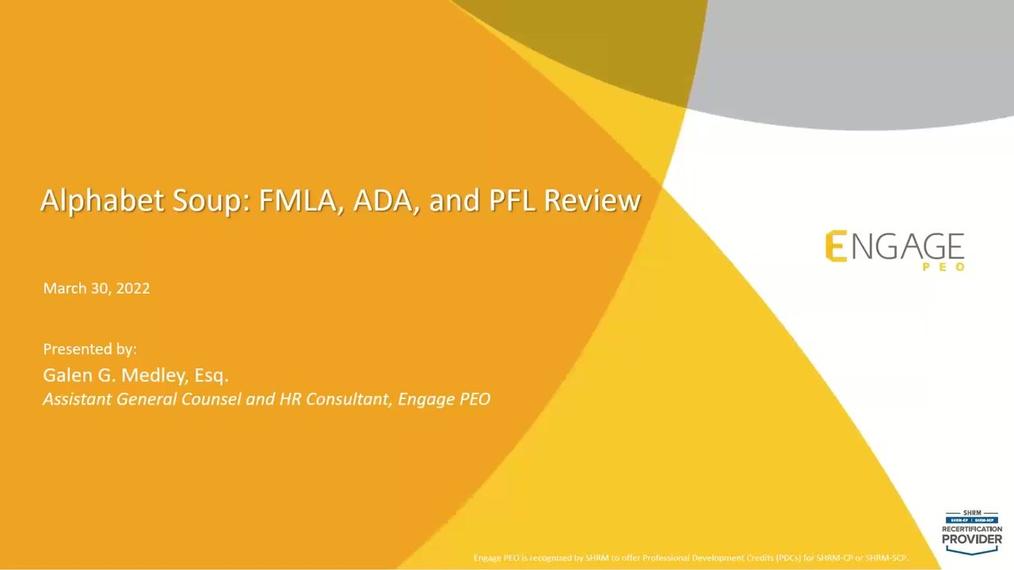 March Webinar: Engage HR FMLA ADA and PFL