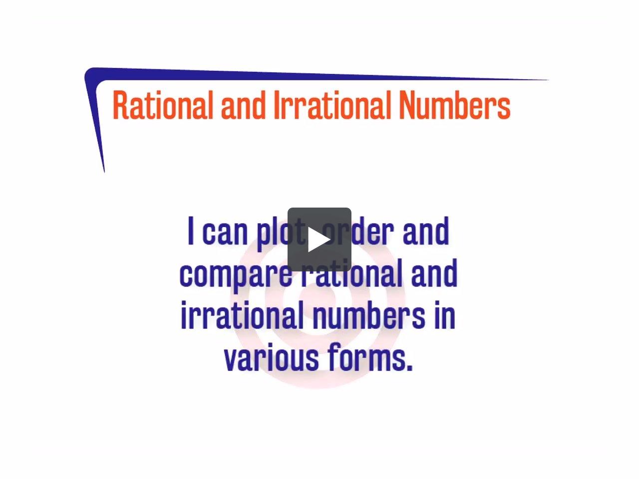 Rational and irrational numbers edgems