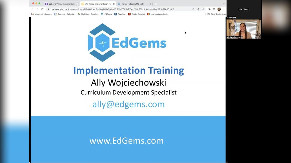 EdGems Virtual Implementation Training