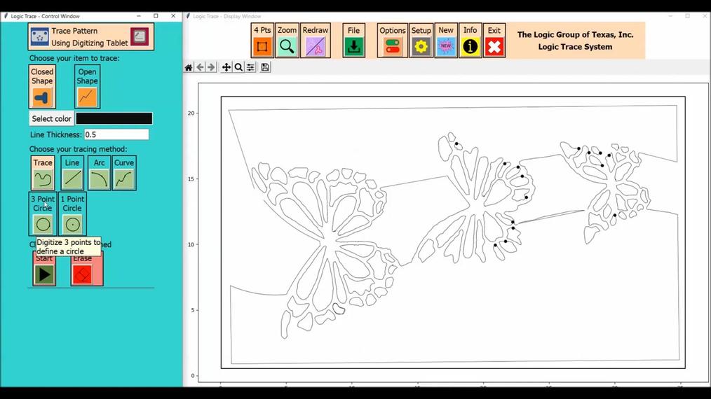 butterflies on barn board using Logic Trace 2022
