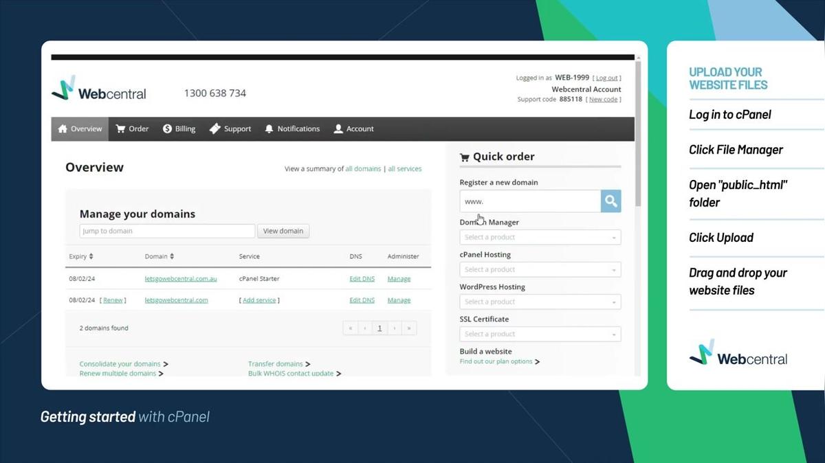 Getting started with cPanel