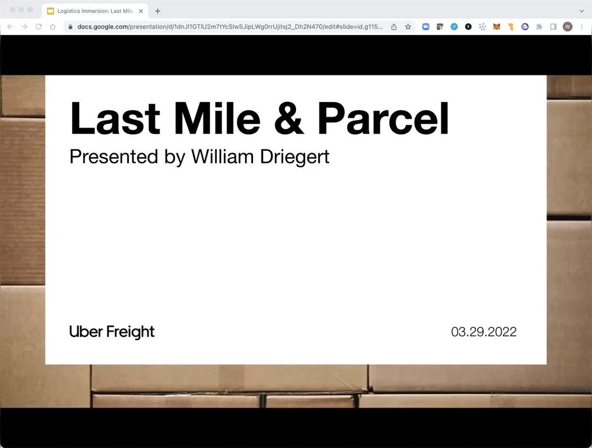 Logistics Immersion: Final Mile/Parcel