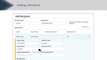 Recipient Setup - ACH and Wire